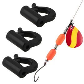 Micro Traders 150Pcs Quick Change Spinner Clevis U-Clip Crawler Harness Clamp for Fishing Blades and Spoons Accessories 7.87x7x0.5mm Black