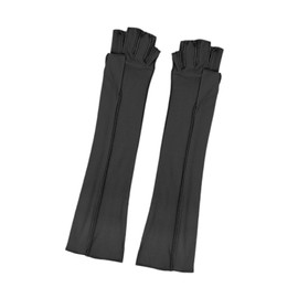 Harilla Long Compression Gloves Typing Gloves Multifunctional Wrist Support Fingerless Gloves Fitness Gloves for Running Computer Black