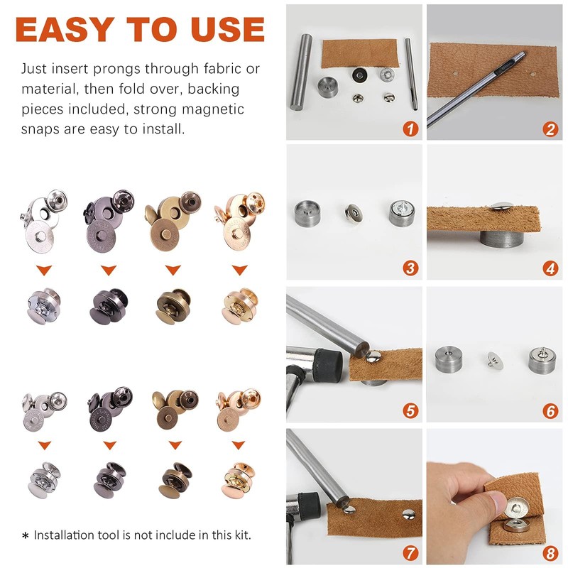 Tanstic 72 Sets 14mm and 18mm 4 Color Round Magnetic