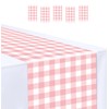 MUNILAIL 6 Pcs Pink and White Checkered Table Runner 14