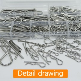 313 Pcs Stainless Steel Cotter Pins Assortment Kit, 13 Sizes Cotter Pins & R Clips Cotter Pin Set, Hairpin Cotter Pin Set, Hitch Pin Clips Set for Hitch Pin Lock Systems