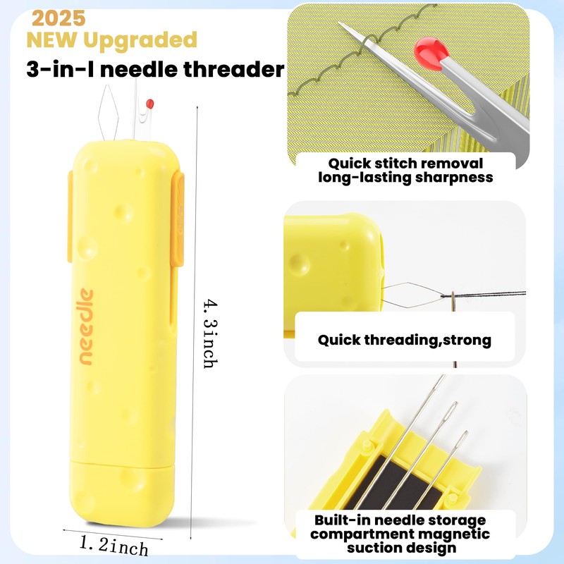 3Pc New Upgraded 3 in 1 Automatic Needle Threaders Seam