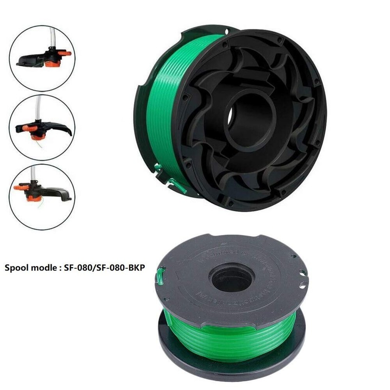 GH3000 Trimmer Replacement Spools Compatible with Black and Decker SF-080