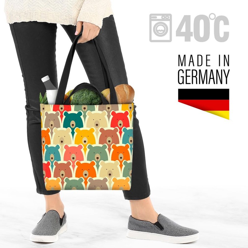 VOID Bunte Bären Tiere Kinder Tasche 33x33x14cm,15l Einkaufs-Beutel Shopper Einkaufs-Tasche