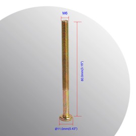 Aopin Flat Head Hex Socket Cap Screws, Hex Socket Head Cap Screws, Connector Screws for Furniture Crib Chairs, Carbon Steel, M6 x 80mm, 20Pcs