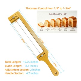 jiooyy Adjustable Bread Knife for Homemade Bread - Sourdough Bread Slicer