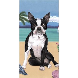 Best of Breed Boston Terrier Microfiber Beach Towel made in USA - size: 29*58inch