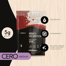 QUENUT  Aminocidos BCAA y Electrolitos en Polvo, Amino-Hydration 500g  Sin Azcar  Antioxidante, Hidratacin, Energa Instantnea y Claridad Mental  50...