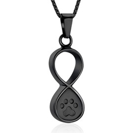 memorial jewelry Infinity Love Pet Cremation Jewellery for Ashes of Dog/Cat Funeral Keepsake Urn Necklace Pendant Memorial Jewelry, Stainless Steel, No Gemstone