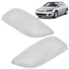 PIT66 Left+Right Side Clear Headlamp Headlight Lens Cover Compatible with 03-08 Mazda 6 2Pcs