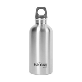 Tatonka Stainless Steel Water Bottle 0.4 L - Unbreakable Stainless Steel Bottle - Non-Toxic (BPA Free), Rustproof, Food Safe, Dishwasher Safe - With Eyelet for Attaching (400 ml)