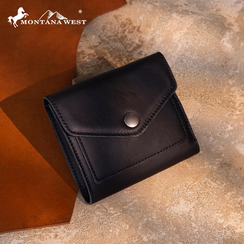Montana West Black Wallet for Women Ladies Female Small Genuine