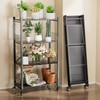 KWRRI 4-Tier Metal Foldable Shelf Shelving Rack Organizer on Rolling
