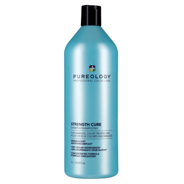 Pureology Strength Cure Shampoo for Damaged & Color-Treated Hair, 33.8 Fl Oz