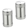 Ipetboom 2pcs Stainless Steel Salt Pots with Caps Portable Round