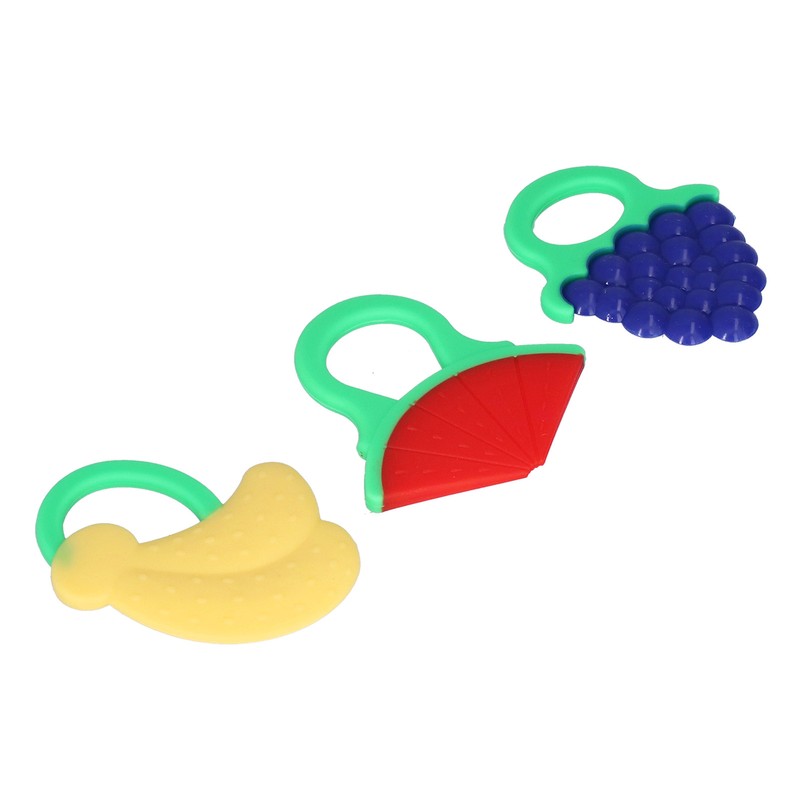 3Pcs Baby Teething Toys Lovely Fruit Shape Teeth Discomfort Relief