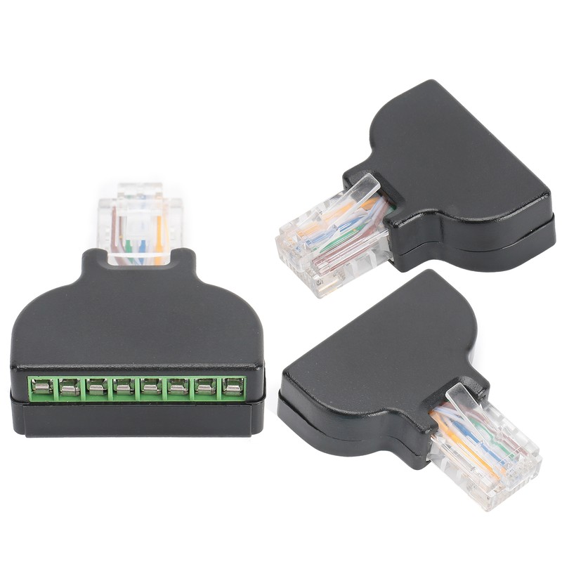 3 Sets RJ45 Male to 8 Pin Screw Terminal Connector
