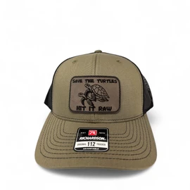 Save The Turtles Hit It Raw Hat - Funny Comedy Hat - Plastic Straws Environment - Beach Hats For Men - Fathers Day Christmas Birthday Gift For Dad Husband Son Boyfriend - Richardson 112 Trucker Hat (Loden)