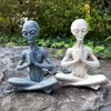 CHBDJY Yoga Alien Statue, Sci-fi Outer Space UFO Alien Figure,