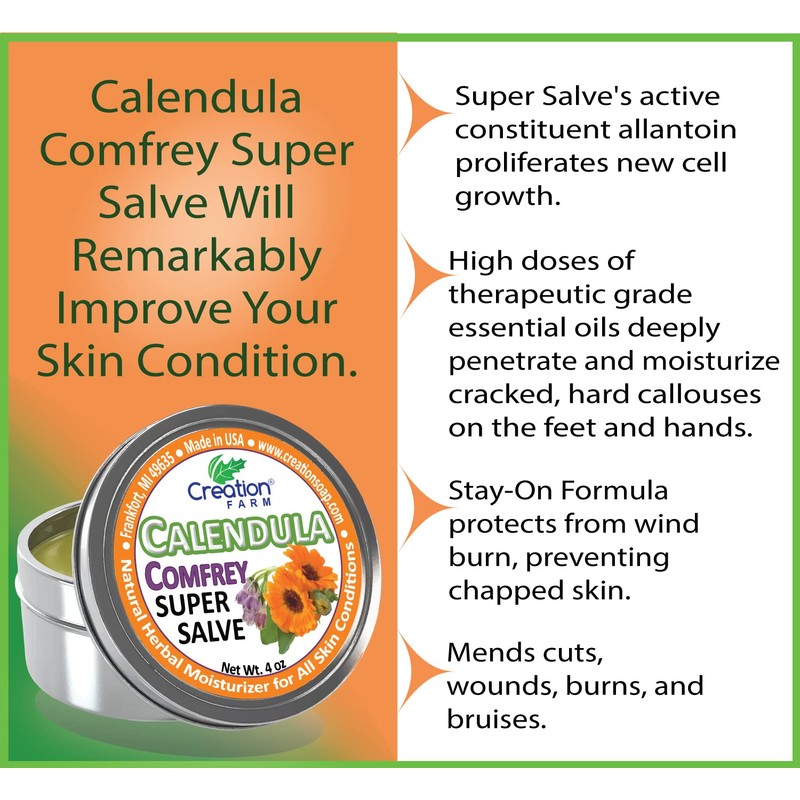 Creation Farm Calendula-Comfrey Super Salve 3 Pack of 4 oz