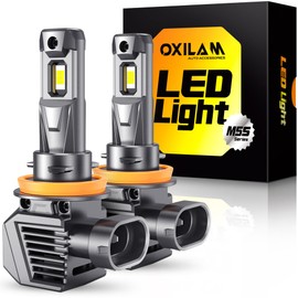 OXILAM Newest H11 LED Headlight Bulbs, 30000LM 800% Ultra Brightness, 6500K Cool White, Wireless H8 H9 LED High and Low Beam Replacement Headlights, Plug and Play, Pack of 2