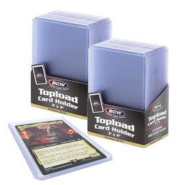 BCW - Soporte para tarjetas de carga superior de 3 x 4 pulgadas, grosor de 35 puntos, paquete de 50 unidades, protector de PVC rígido de calidad para 