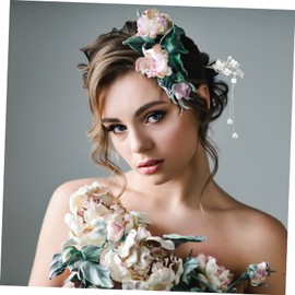 WOONEKY Vintage Lily Flower Hair Stick Tassel 1-Piece Classic Pearl Hairpin for Women Wedding and Bridal Hair Accessories Suitable for Hanfu and Qipao Styles