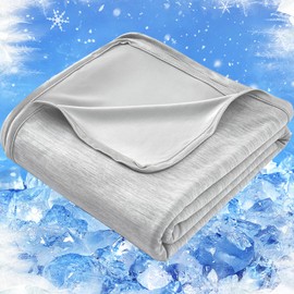 HCORA Cooling Blankets for Hot Sleepers - Double Sided Q-Max>0.5 Arc-Chill Cooling Fiber Summer Blanket - Skin-Friendly, Breathable Always Stays Cool Blanket for Adult on Warm Night(50"x 70")