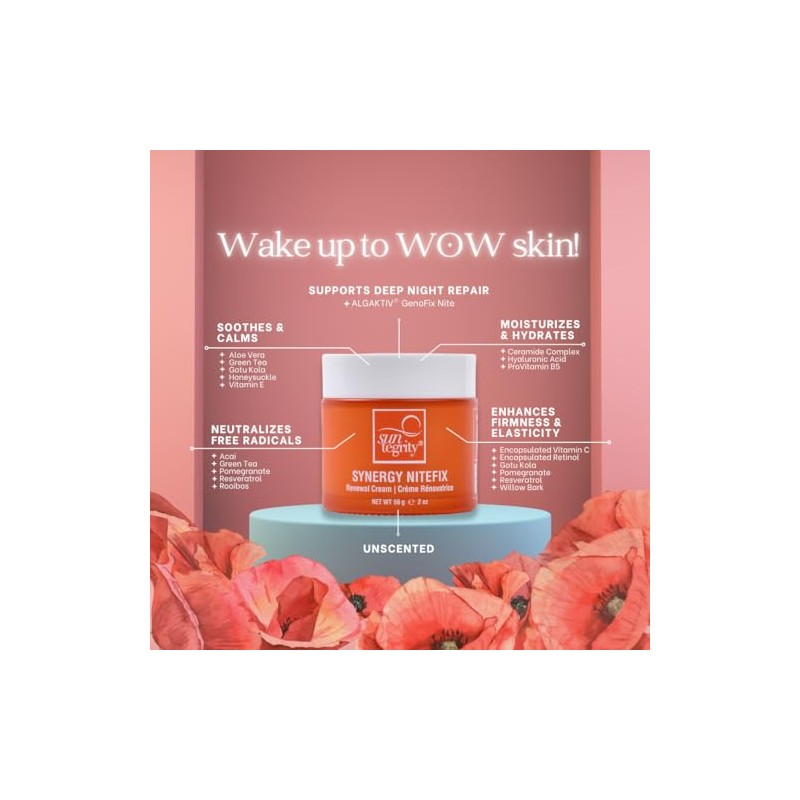 Suntegrity Synergy Nitefix - Crema Renovadora, 2 Oz - Úsala