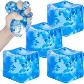 TAGNEFLOR Cubos con Relleno de Gel 4 Pack,Cubos Suaves a presión,Juguete Sensorial para Aliviar el Estrés y Ansiedad,para Aliviar el Estrés y Ansiedad,Regalo Pop It para Niños y Adultos(Cubo-C)