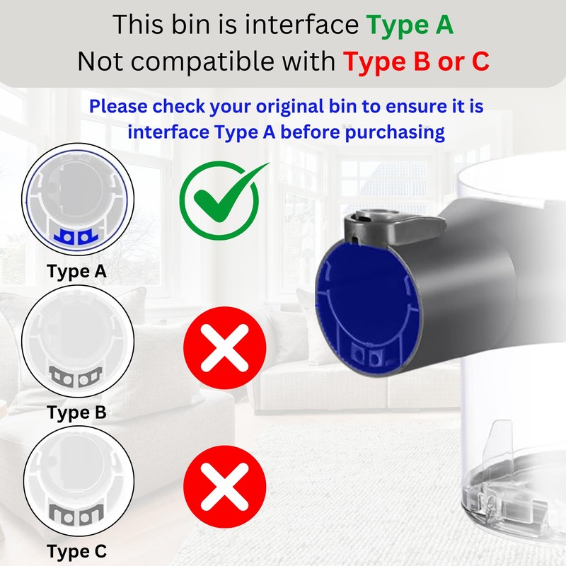 Replacement Dust Bin Compatible with Dyson Series V6 / DC58