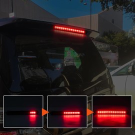 Ygmylandbb 15led Red Trailer Brake Tail Light Bar, LED 3rd Brake Light, Flashing Strobe Red Brake Light Strips for Offroad Trucks, RVs, UTVs, ATVs 24V 2Pcs (Flashing)