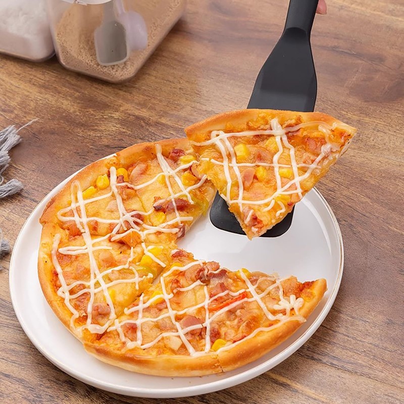 【2 Pack】Plastic Spatula for Nonstick Cookware, Thin Spatulas Silicone Heat