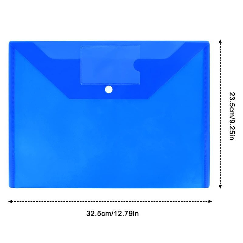 Cozlly Pack of 12 A4 Document Wallets, 12 Coloured Document
