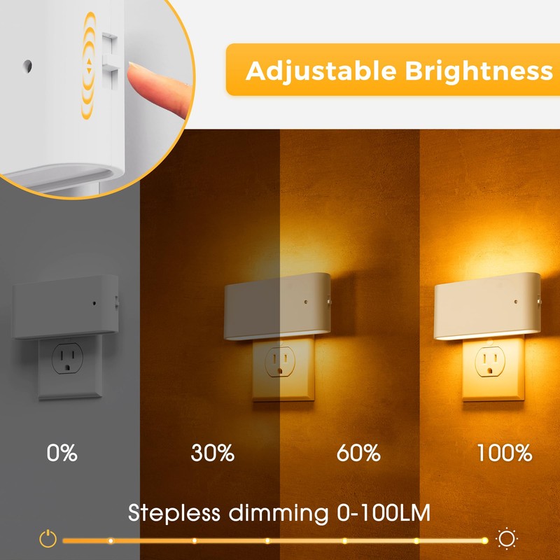 L LOHAS LED Night Light, 2 Pack Dimmable Modern LED