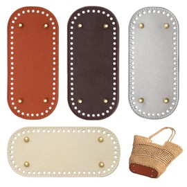 Bag Base for Crocheting, Pack of 4 22 x 10 cm Bag Base for Crocheting, Bag Base PU Leather Knitting Bag Bottom, for Knitting Bag, Shoulder Bag, Tote, Handmade DIY Bag