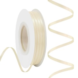 Rilisili Cream Satin Ribbon 1/8 Inch 50 Yards Double Faced Polyester Satin Ribbons for Gift Wrapping DIY Crafts Weddings Invitations Flower Bouquet Bow Making Home Decor Sewing