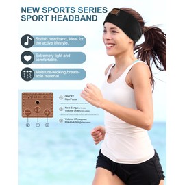 Mixiba 2PCS Headband Headphones with Ultra-Thin HD Stereo Speaker, Bluetooth Headband Wireless for Workouts, Yoga, Exercise