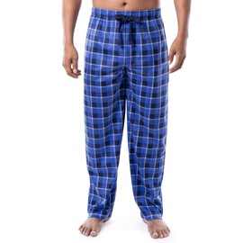 IZOD Men's Silky Fleece Sleep Pant, Blue/Black Plaid, 3X-Large