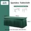 4 pk Hunter Green Spandex Tablecloth for 6 Foot Rectangle