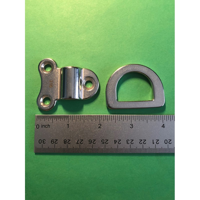 US STAINLESS Stainless Steel 316 Folding Pad Eye D Ring