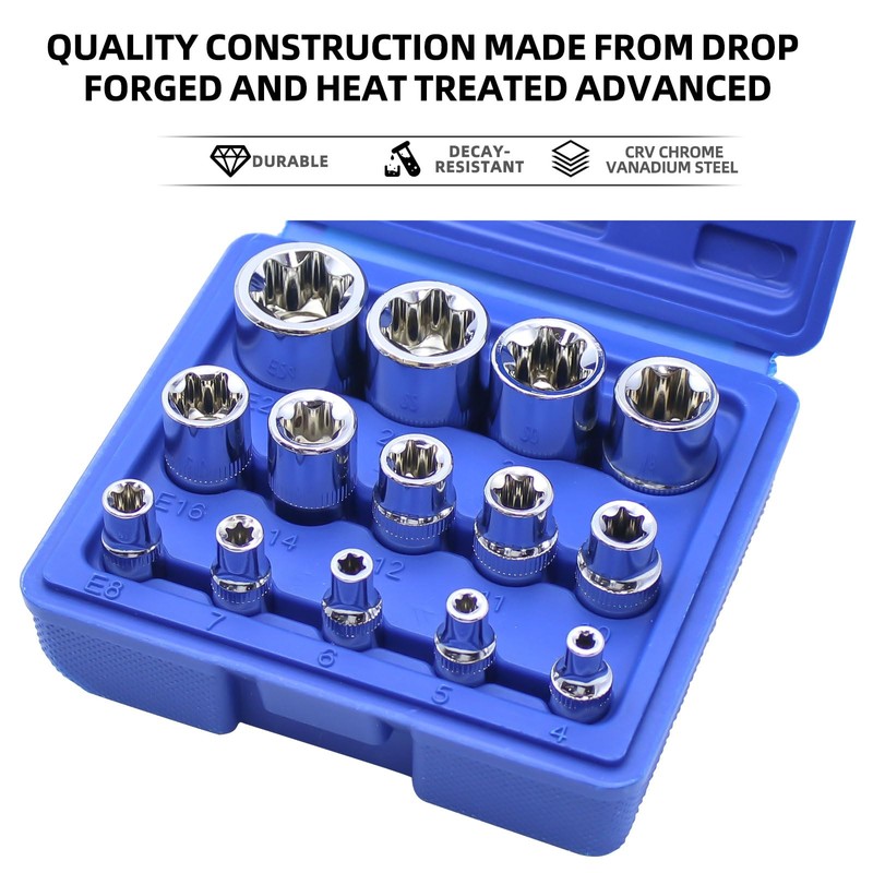 WYYFXY® Torx Socket Set Outer Star Socket Set E Profile
