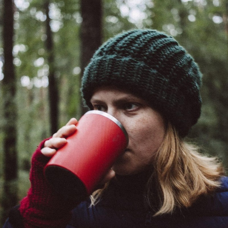 Cafflano Klassic : All-in-1, Drip Kettle+Grinder+Permanent Stainless Filter Dripper+Double-wall Tumbler,