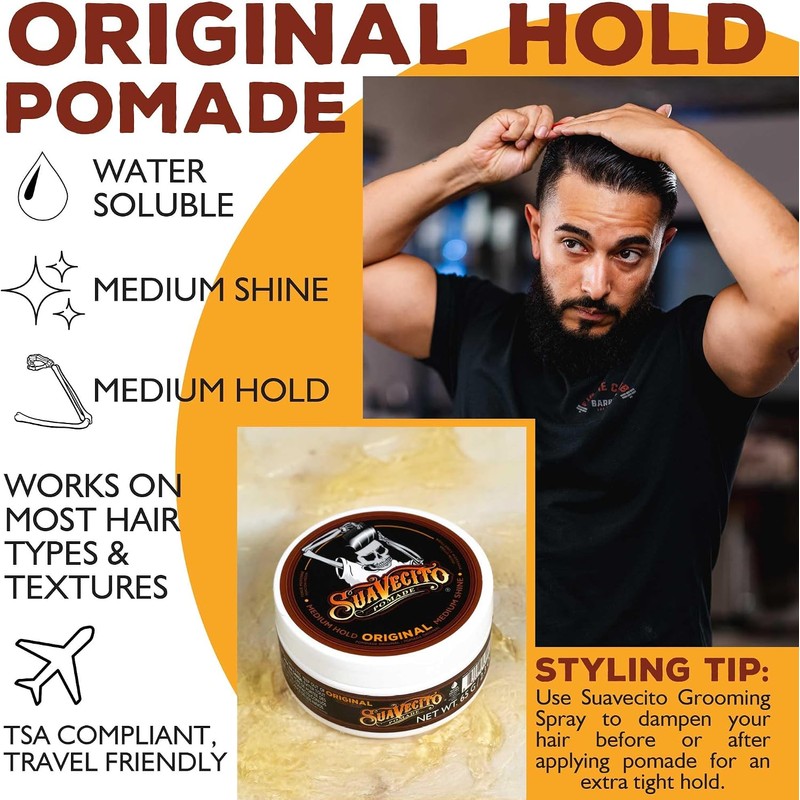 Suavecito Pomade Original Cera Para Cabello de Fijacion Media Brillo
