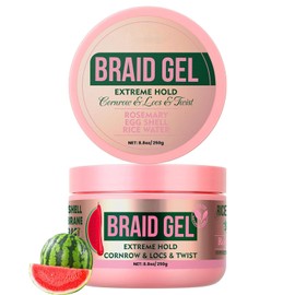 Braiding Gel Extra Hold 8.8 oz -Great For Braid Gel,Twist, Locs & Smooth Edges - Contains Rosemary Hair Growth Oil for Frizz Control, High Shine, Edge Control