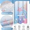No Hook Shower Curtain and Liner Set, Blue Pink Beach