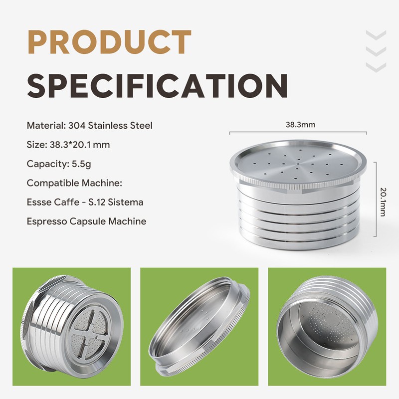 Reusable Coffee Capsule Stainless Steel Refillable Coffee Pod for Coffee
