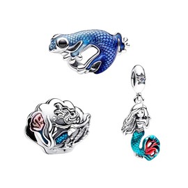 PHCLASY Summer Beach, Ocean, Animal Charms, Fit Bracelets, Necklaces and European Snake Chain, Great Gifts for Women for Holidays / Birthdays, Cubic Zirconia