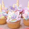 VEGCOO 80 Butterfly Cupcake Toppers Birthday Party Decorations - Assorted