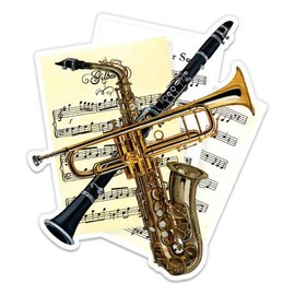 GT Graphics Music Saxophone - 12" Vinyl Sticker Waterproof Decal